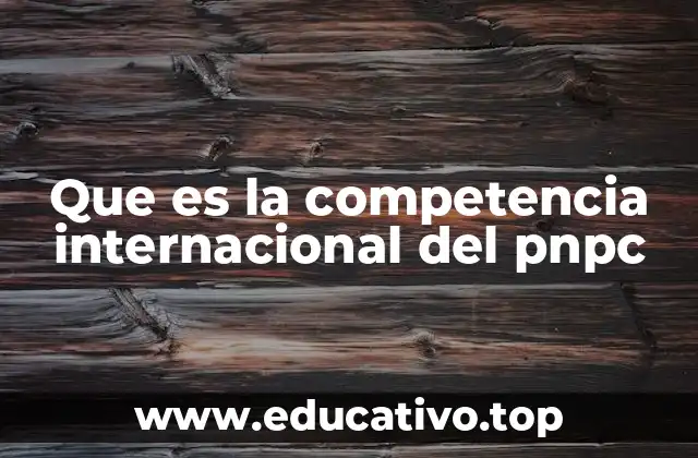 Que es la competencia internacional del pnpc