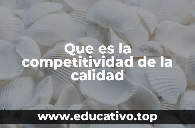 Que es la competitividad de la calidad