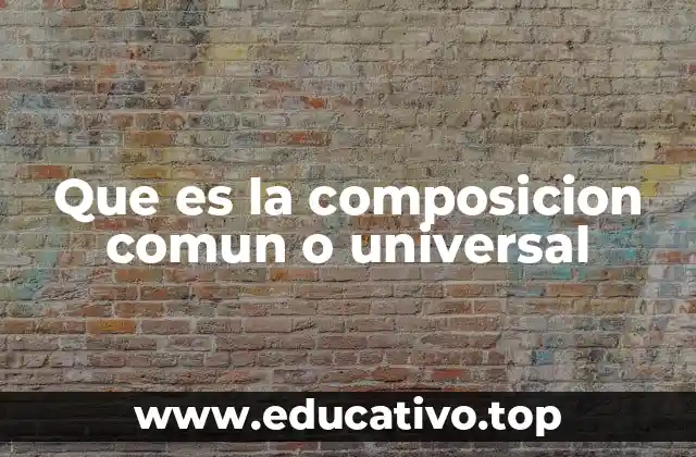Que es la composicion comun o universal