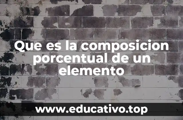 Que es la composicion porcentual de un elemento