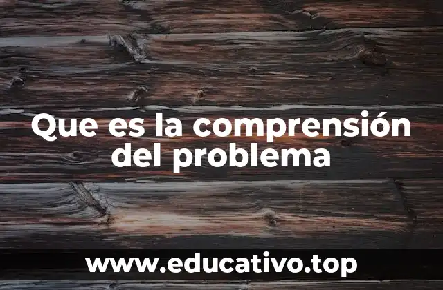 Que es la comprensión del problema
