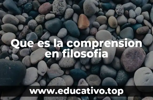 Que es la comprension en filosofia