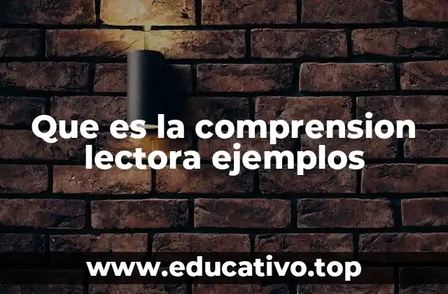 Que es la comprension lectora ejemplos