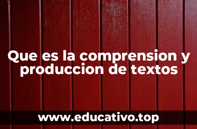 Que es la comprension y produccion de textos