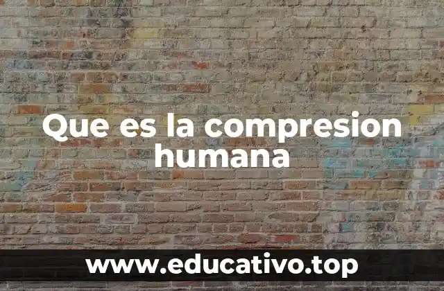 Que es la compresion humana