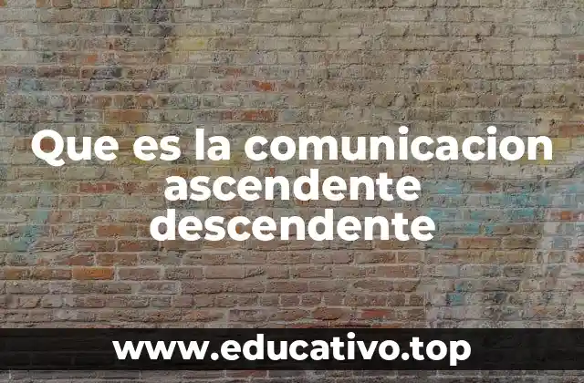 Que es la comunicacion ascendente descendente