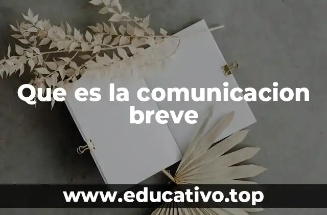 Que es la comunicacion breve
