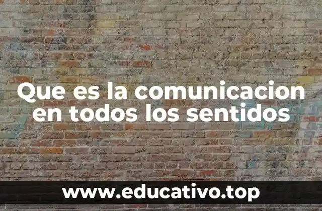 Que es la comunicacion en todos los sentidos
