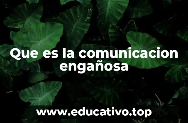 Que es la comunicacion engañosa