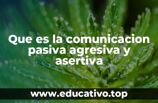 Que es la comunicacion pasiva agresiva y asertiva