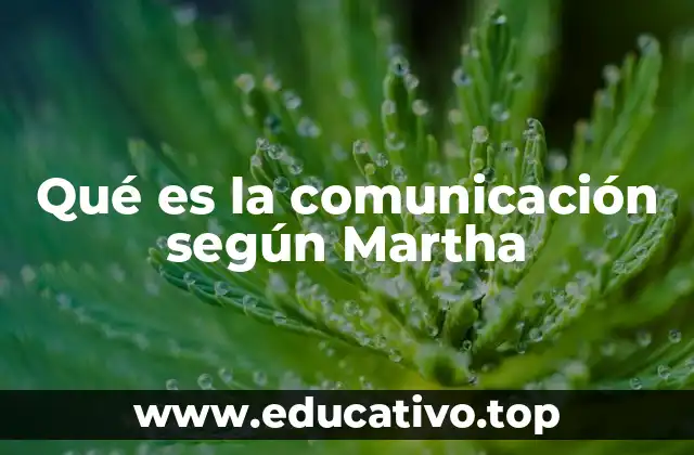 Qué es la comunicación según Martha
