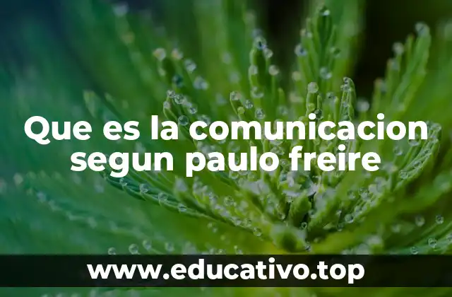 Que es la comunicacion segun paulo freire