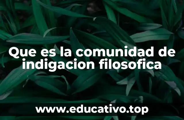 Que es la comunidad de indigacion filosofica