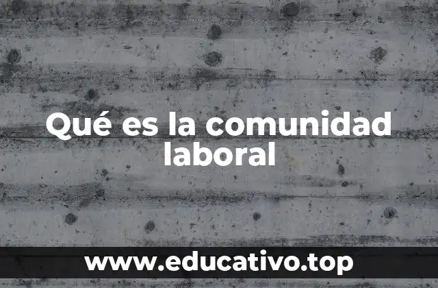 Qué es la comunidad laboral