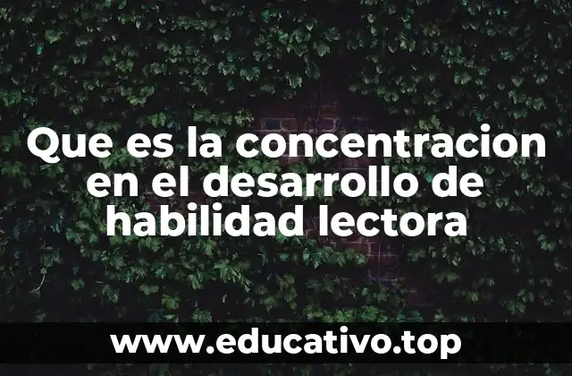 Que es la concentracion en el desarrollo de habilidad lectora
