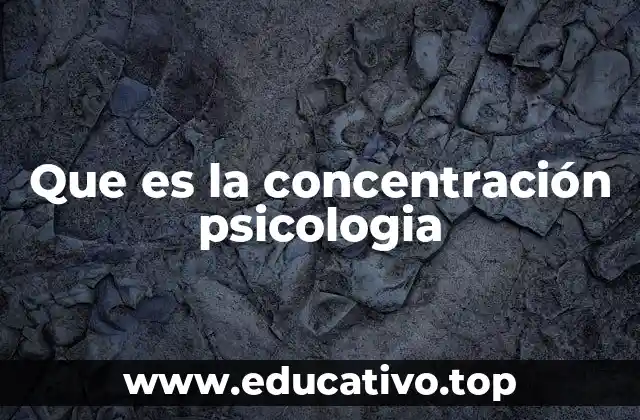 Que es la concentración psicologia