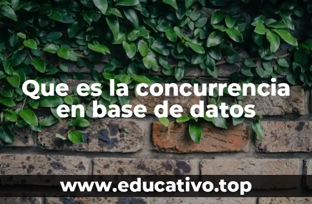 Que es la concurrencia en base de datos