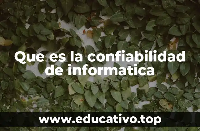 Que es la confiabilidad de informatica