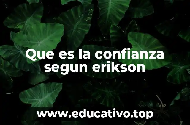 Que es la confianza segun erikson