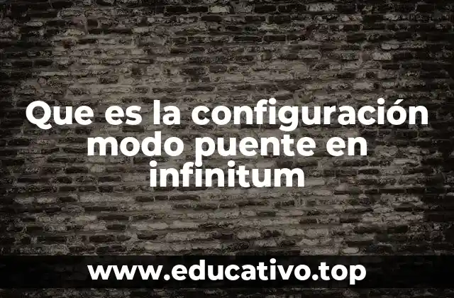 Que es la configuración modo puente en infinitum
