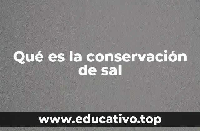 Qué es la conservación de sal