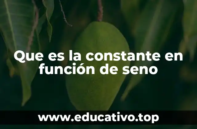 Que es la constante en función de seno
