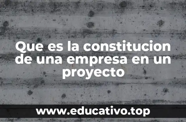 Que es la constitucion de una empresa en un proyecto