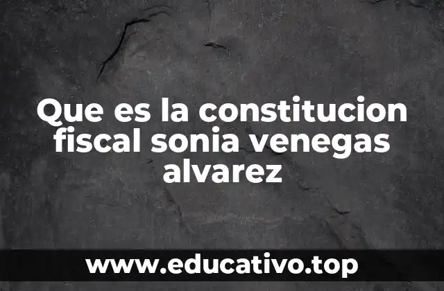 Que es la constitucion fiscal sonia venegas alvarez