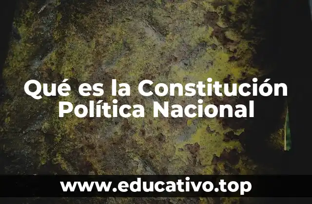 Qué es la Constitución Política Nacional