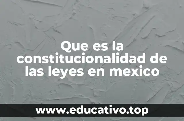 Que es la constitucionalidad de las leyes en mexico
