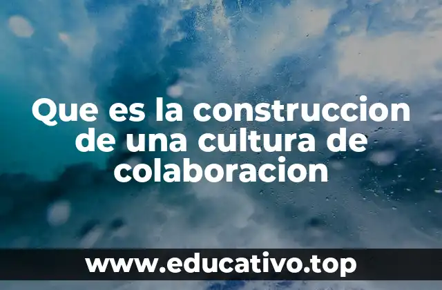 Que es la construccion de una cultura de colaboracion