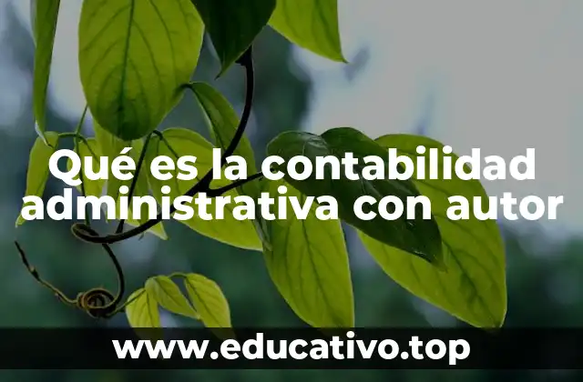 Qué es la contabilidad administrativa con autor