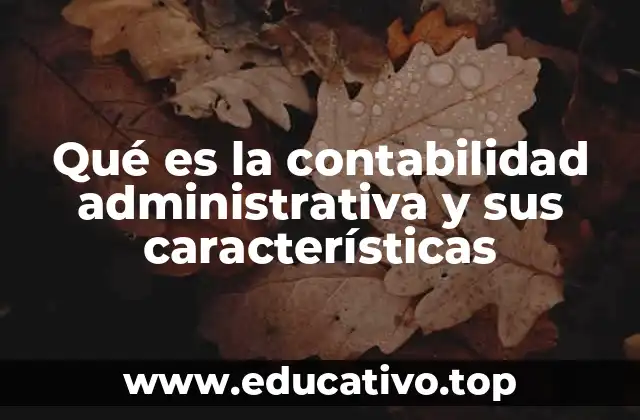 Qué es la contabilidad administrativa y sus características