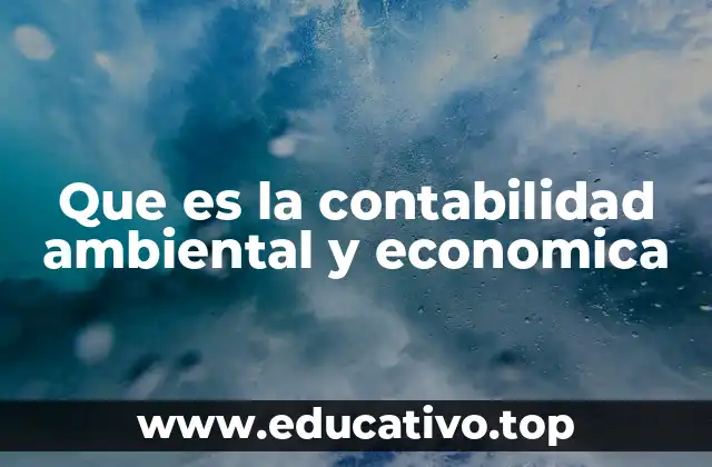 Que es la contabilidad ambiental y economica