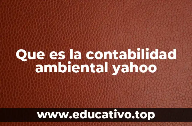 Que es la contabilidad ambiental yahoo