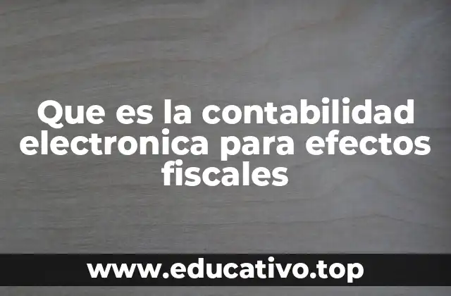 Que es la contabilidad electronica para efectos fiscales
