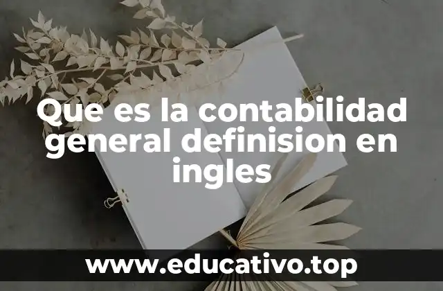 Que es la contabilidad general definision en ingles