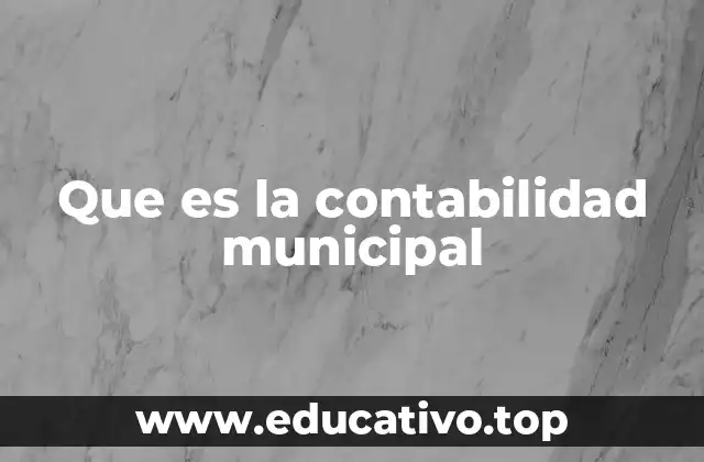 Que es la contabilidad municipal