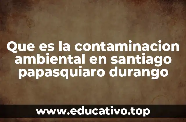 Que es la contaminacion ambiental en santiago papasquiaro durango