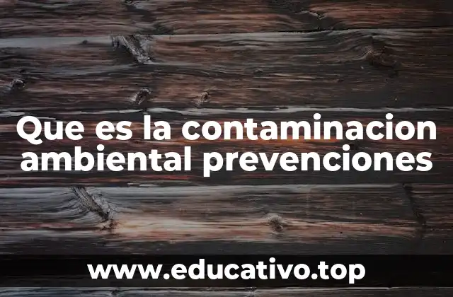 Que es la contaminacion ambiental prevenciones