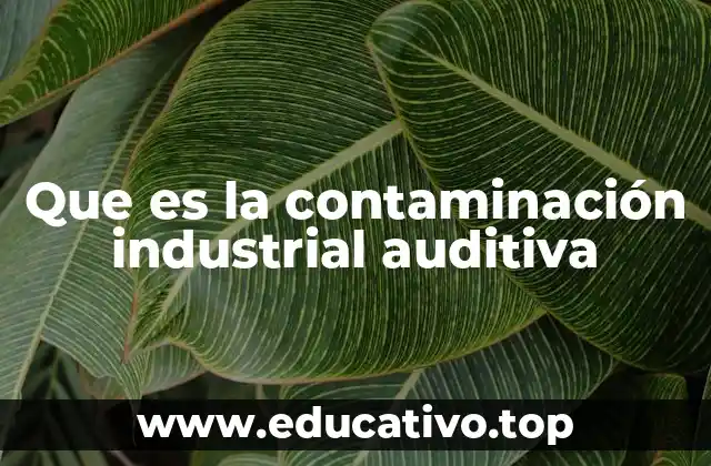 Que es la contaminación industrial auditiva