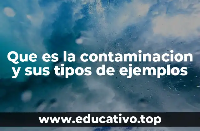 Que es la contaminacion y sus tipos de ejemplos
