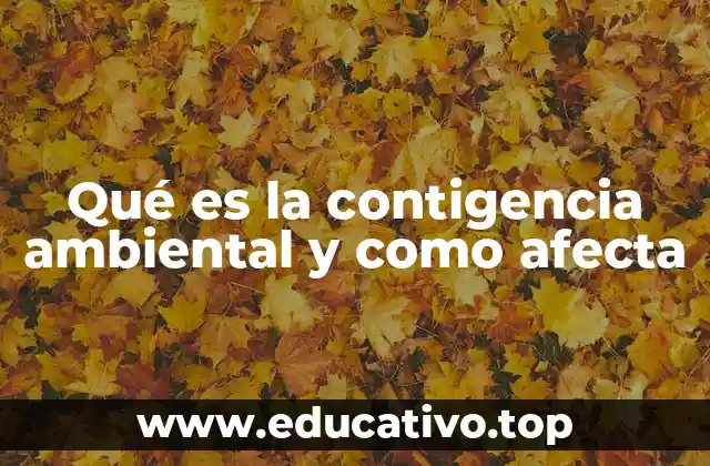 Qué es la contigencia ambiental y como afecta