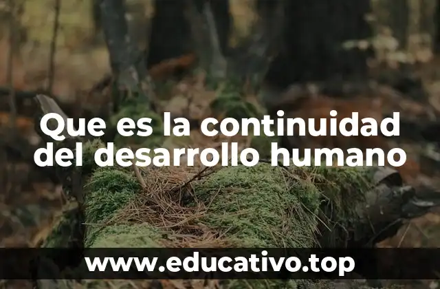 Que es la continuidad del desarrollo humano