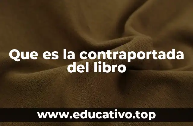 Que es la contraportada del libro