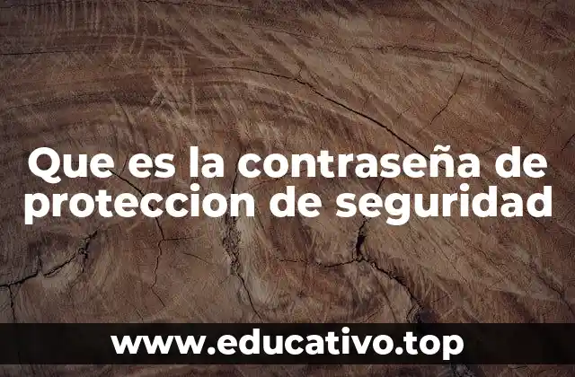 Que es la contraseña de proteccion de seguridad