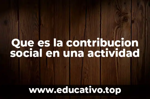 Que es la contribucion social en una actividad