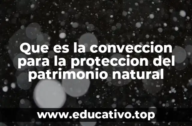Que es la conveccion para la proteccion del patrimonio natural