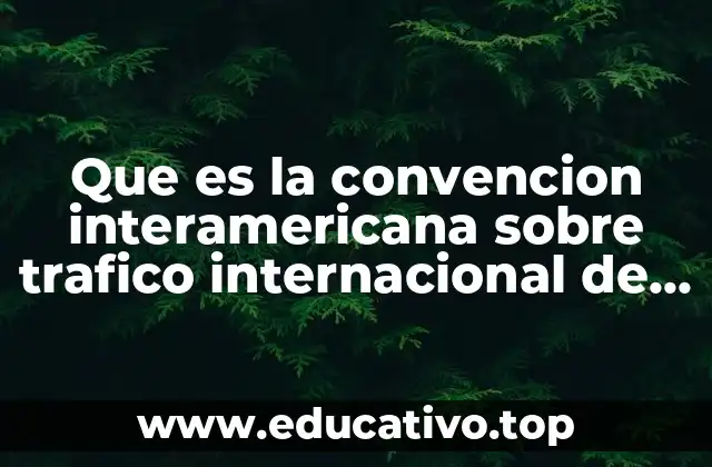 Que es la convencion interamericana sobre trafico internacional de menores