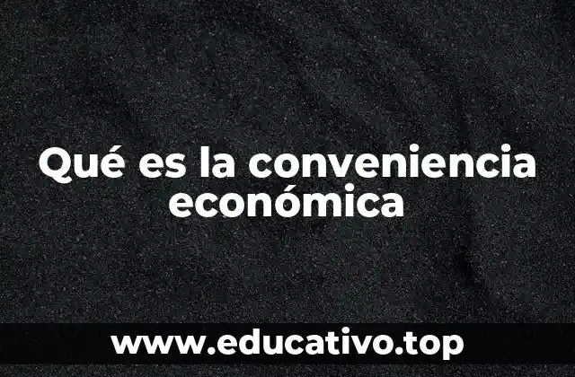 Qué es la conveniencia económica